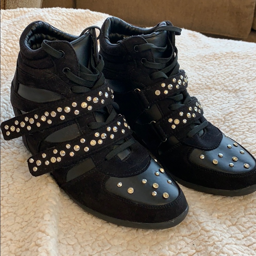 Suede Platform Sneaker Boot with studs